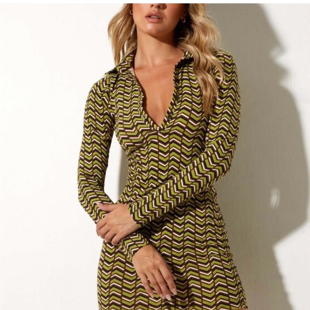 MOTEL JAVIERA MINI DRESS - CHEVRON